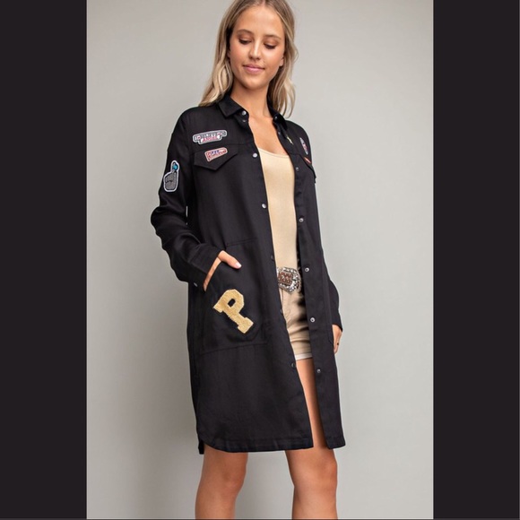 🆕5⭐️Long Shirt Jacket W Patches - Picture 5 of 7